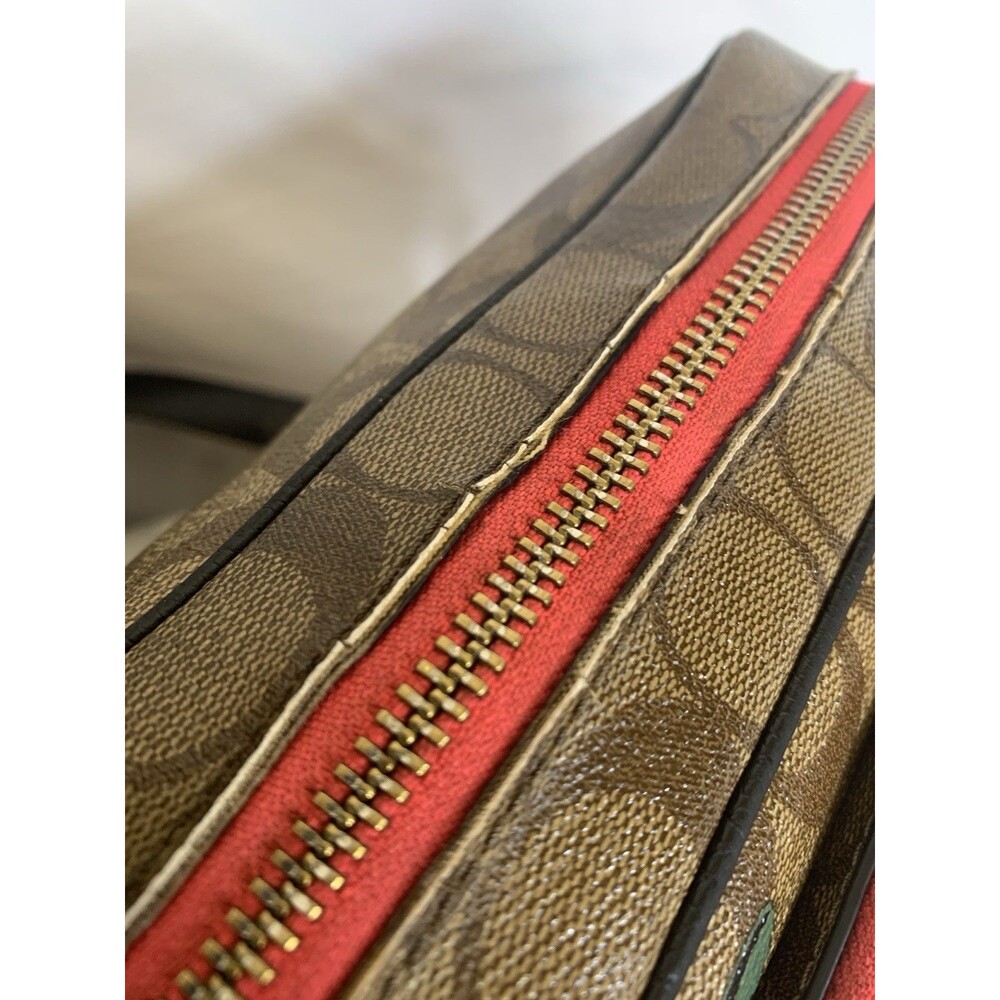 COACH Court Crossbody C5682 Signature Canvas  Vintage Rose Print Purse *READ* - Picture 10 of 16